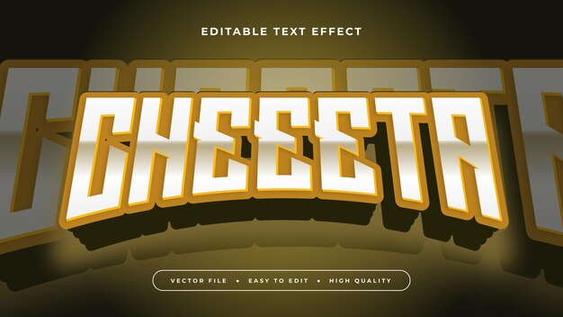 Yellow black and white cheetah 3d editable text effect font style