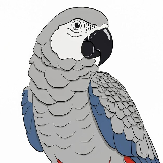 Vector yellow and blue parrot on a white background