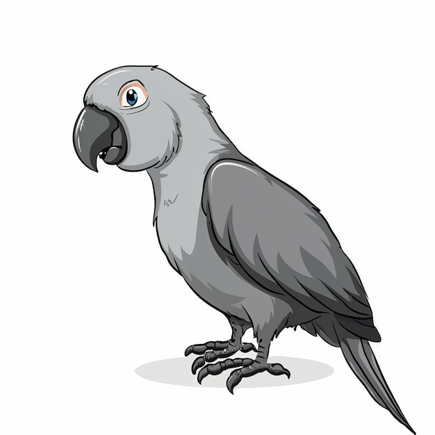 Vector yellow and blue parrot on a white background