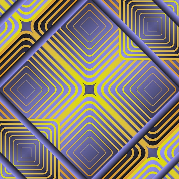 A yellow and blue pattern with the word zigzag on it.