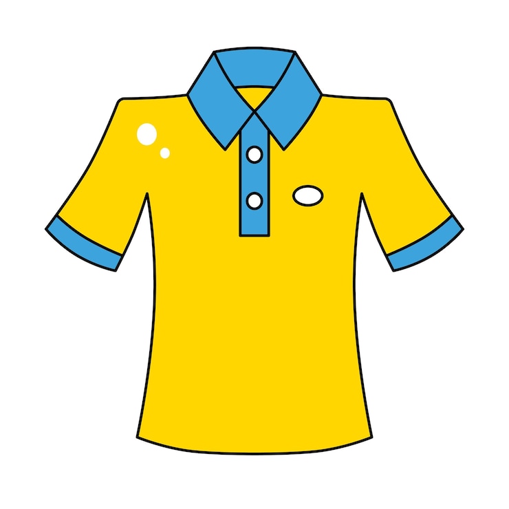 Vector 노란색 파란색 폴로 셔츠