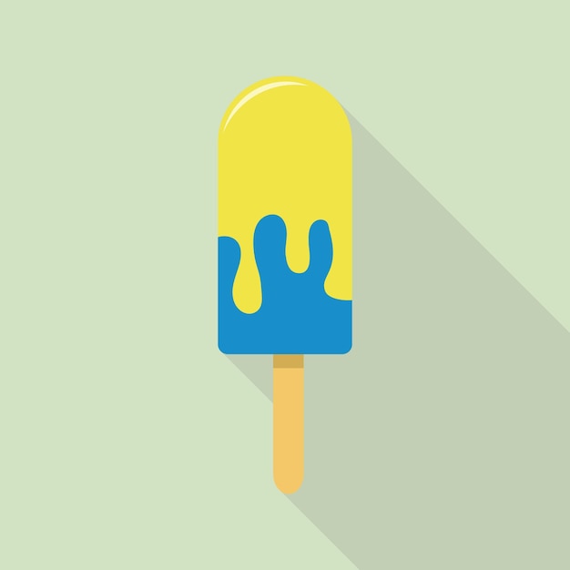 Vector yellow blue popsicle icon flat illustration of yellow blue popsicle vector icon for web design