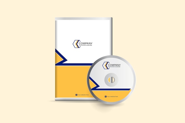 Yellow and blue real estate DVD Cover template design