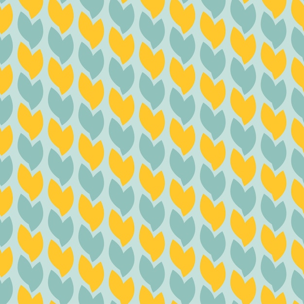 Yellow and blue seamless pattern of knitted loops of yarn