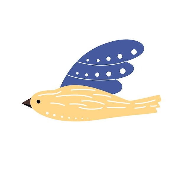 Uccello della pace vettoriale ucraino giallo e blu. illustrazione di un piccione libero in volo