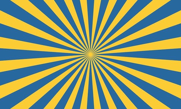 Vector yellow and blue vintage sunburst starburst background