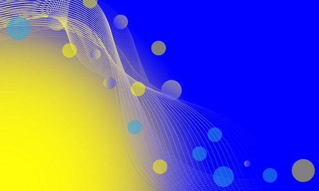 Yellow and blue wave gradient with blurred bubble background. new template for your business design