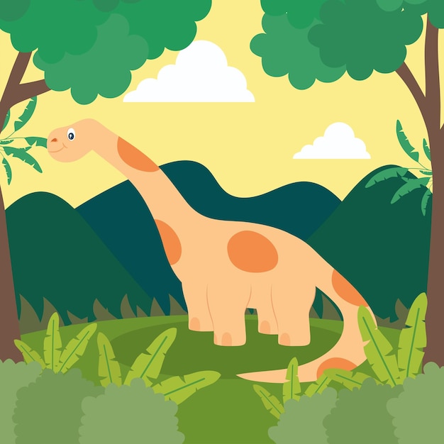 Yellow brachiosaurus poster