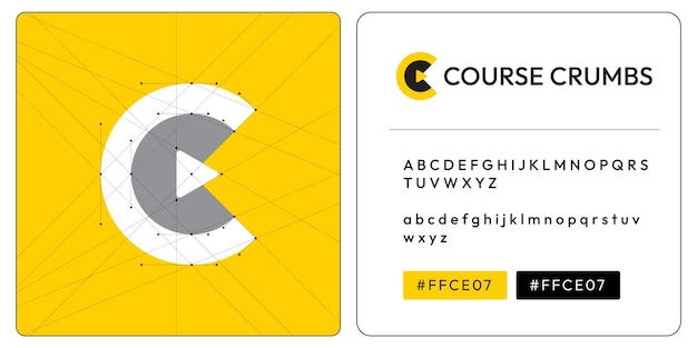 Vector yellow brand guidelines for the logos of our course coaching and coach