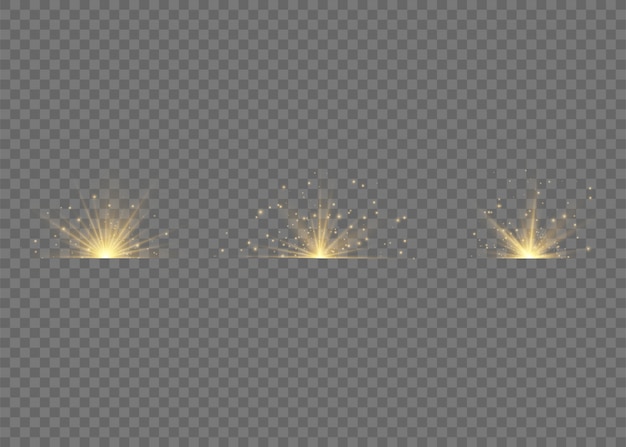 Yellow bright flashes on grey background