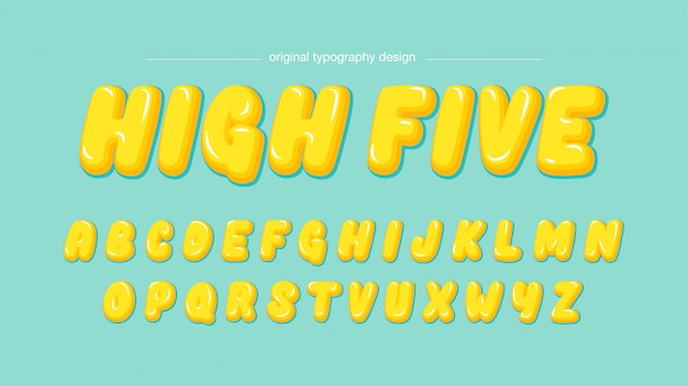 Yellow bubble cartoon typography