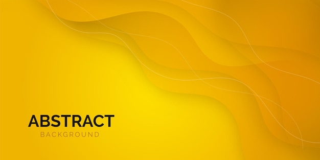 Yellow business abstract banner background with fluid gradient wavy shapes vector design post