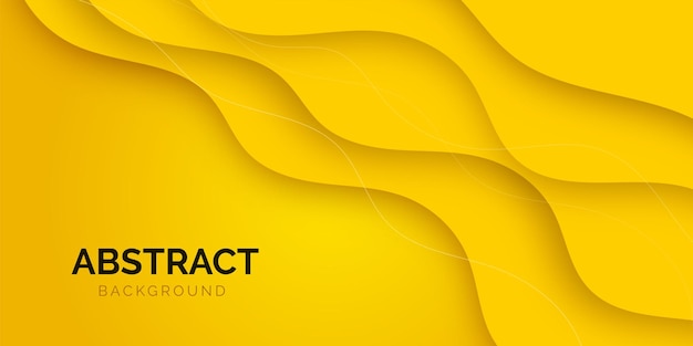 yellow business abstract banner background with fluid gradient wavy shapes vector design post