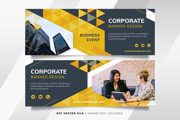 Yellow business banner  template