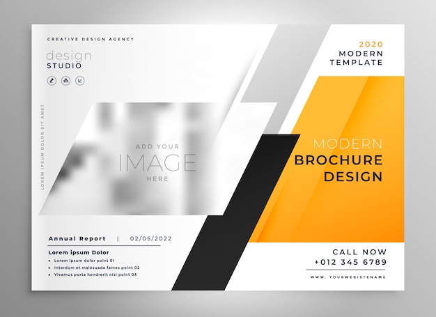 Vector yellow business brochure flyer presentation template