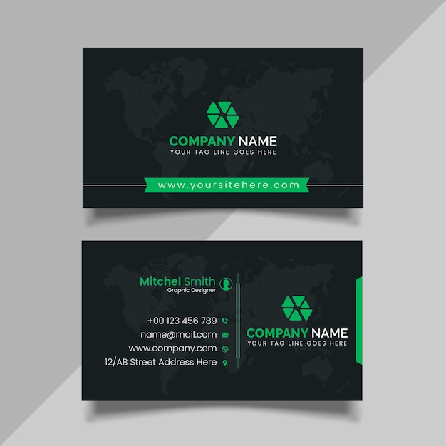 Yellow business card design, corporate business template design