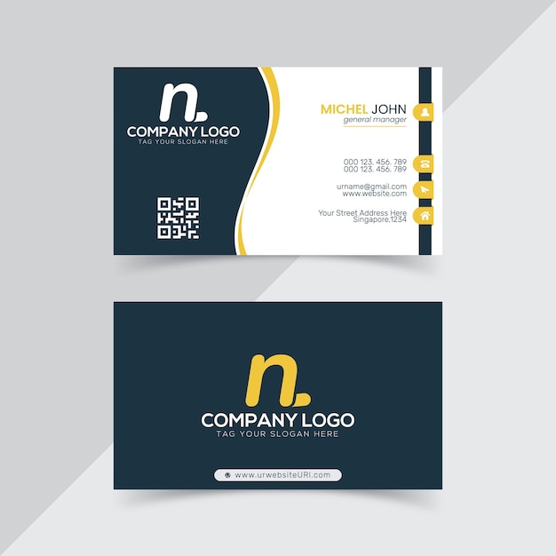 Yellow business card design