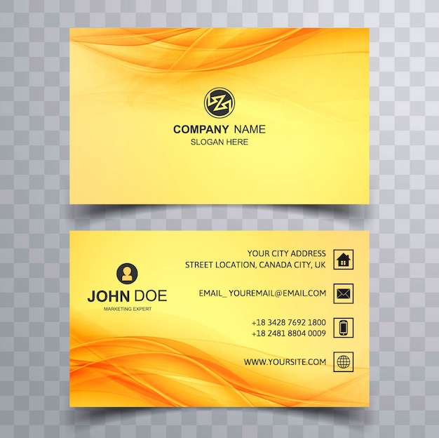 Yellow business card template