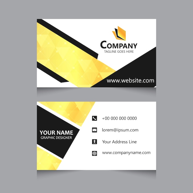 Yellow business card template