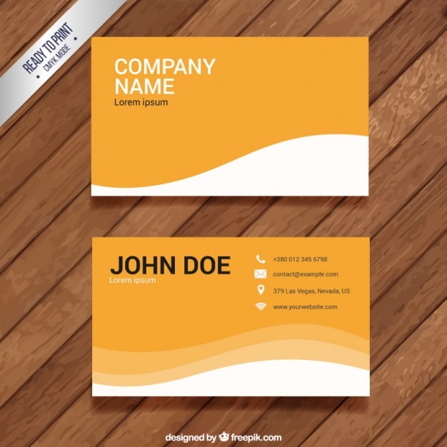 Vector yellow business card