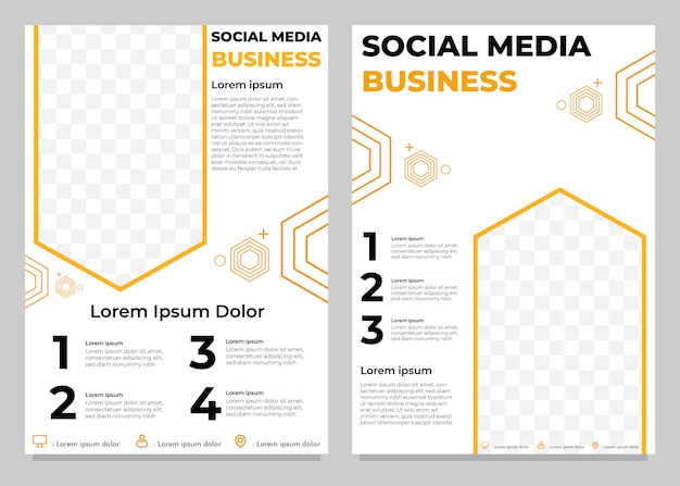 Yellow business flyer template collection design