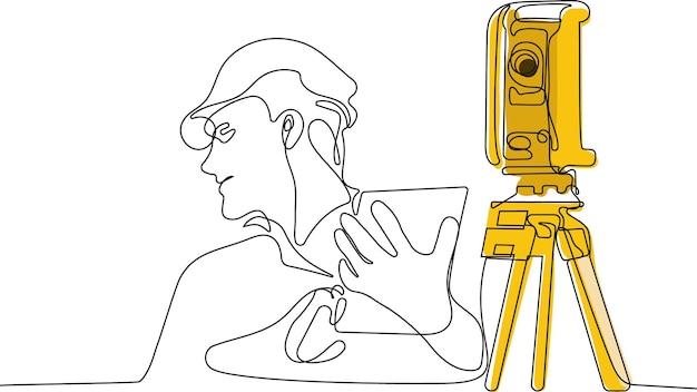 A yellow camera and a black and white line drawing of a camera.