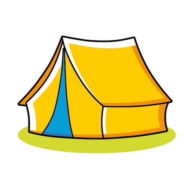 Yellow camping tent