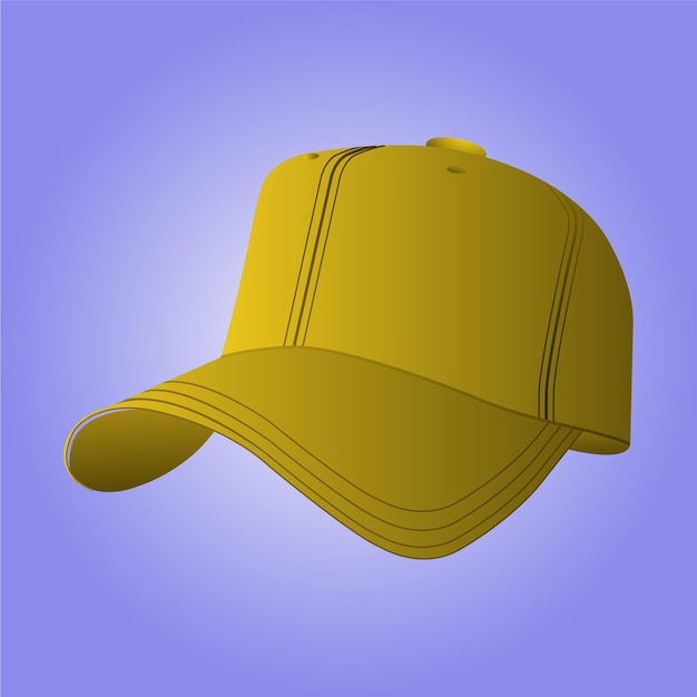 Vettore un berretto giallo con uno sfondo blu che dice la parola su di esso
