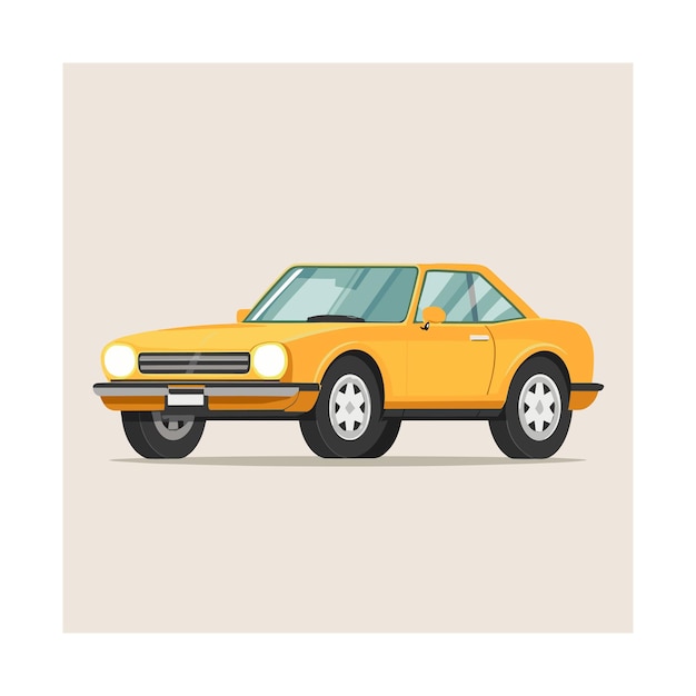 Vector yellow car illustration vector