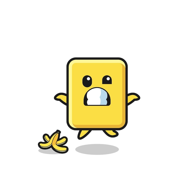 Карикатура на желтую карточку - это поскользнуться на банановой кожуре