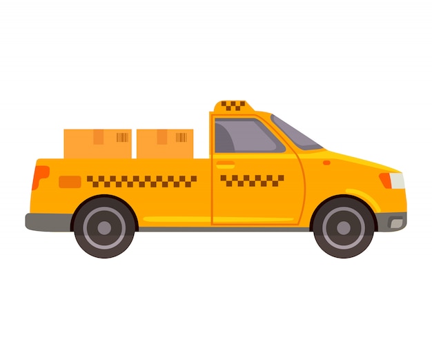 Yellow cargo taxi