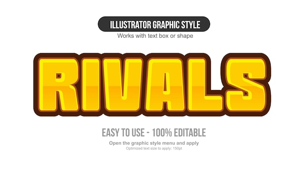 Vector yellow cartoon gaming text effect