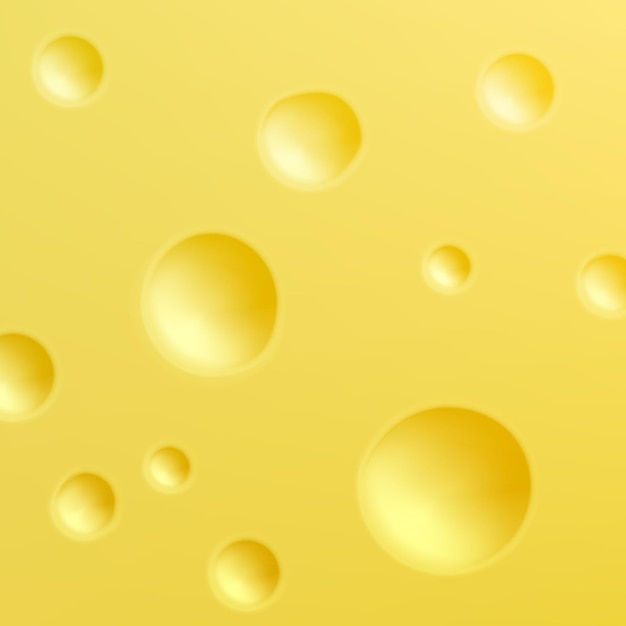 Yellow cheese texture background, realistic vector illustration.