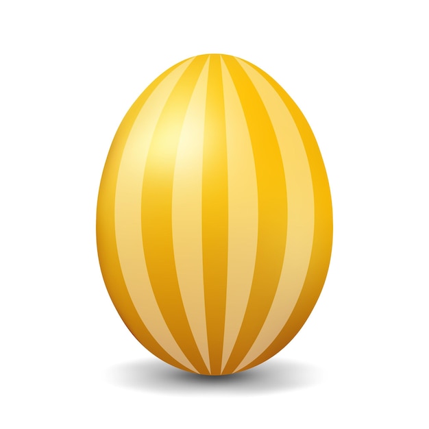 Yellow chicken egg for easter Realistic and volumetric egg isolated on white background