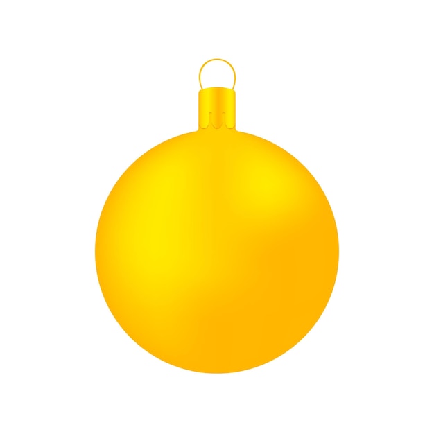 Yellow christmas ball isolated on white background