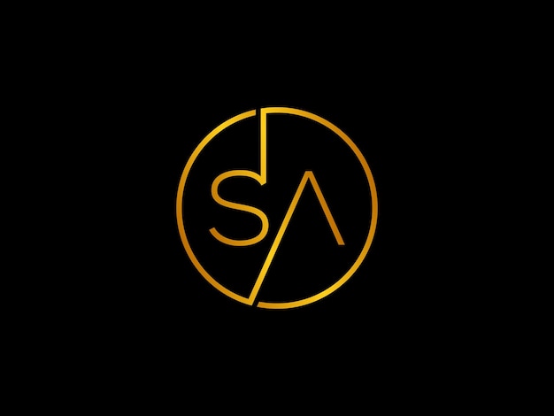 Vector yellow circle with the word sa on it