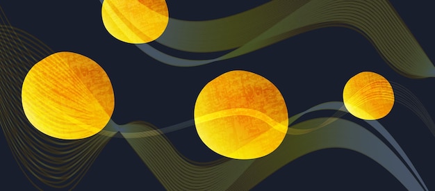 Yellow circles on a dark blue background Elegant vector illustration