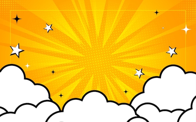 yellow and cloud comic background