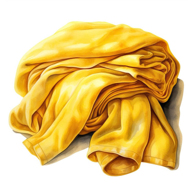 Yellow color blanket watercolor vector white background i