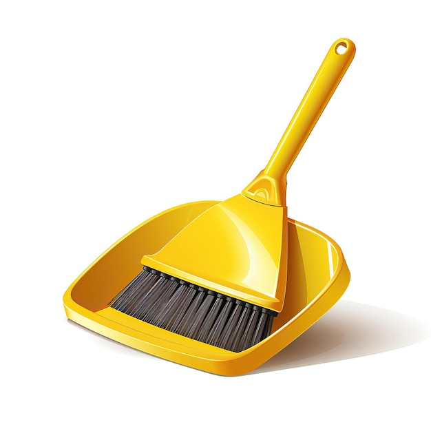 Yellow color Dustpan isometric vector white background is