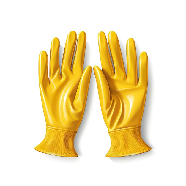 Yellow color Gloves gradient vector white background isol