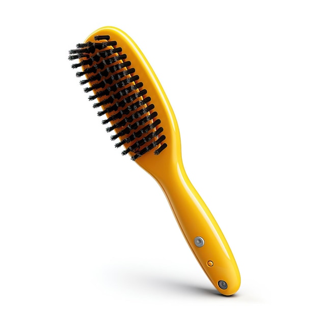 Vector yellow color hairbrush flat vector white background isola