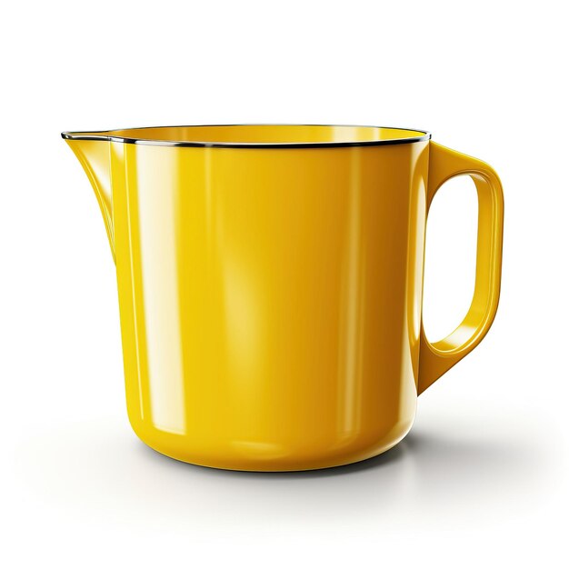 Желтый цвет мерный стакан 3d вектор белый фон iso