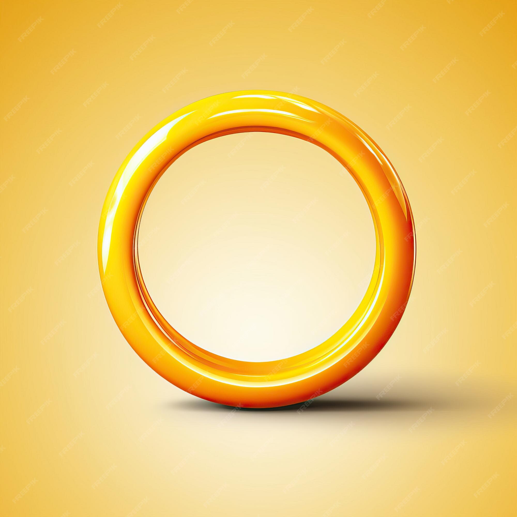 Premium Vector | Yellow color ring 3d vector white background isolated hig