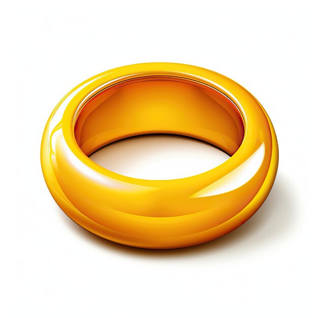 Yellow color ring cartoon vector white background isolate