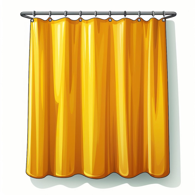 Vettore colore giallo tenda da doccia cartoon vettore backgrou bianco
