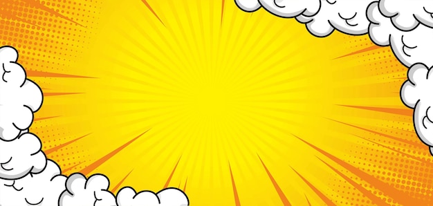 yellow comic background with cloud