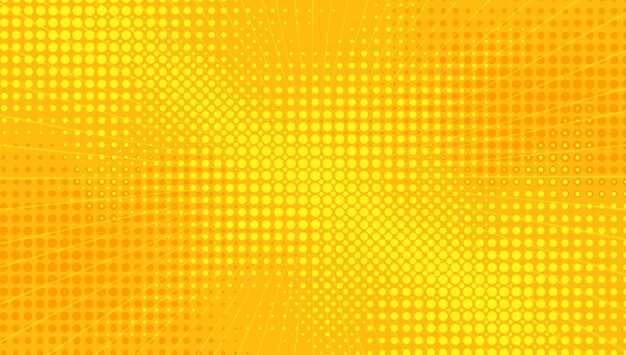 Yellow comic background with sun burst and dot halftone