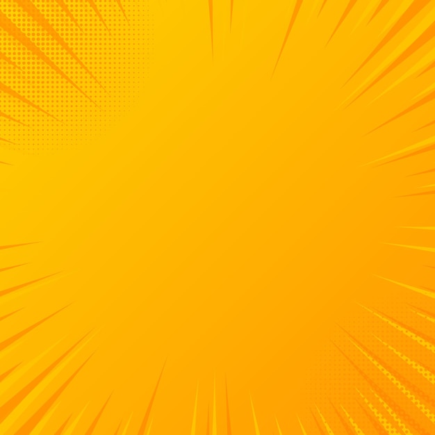 Yellow comic zoom rays cartoon background