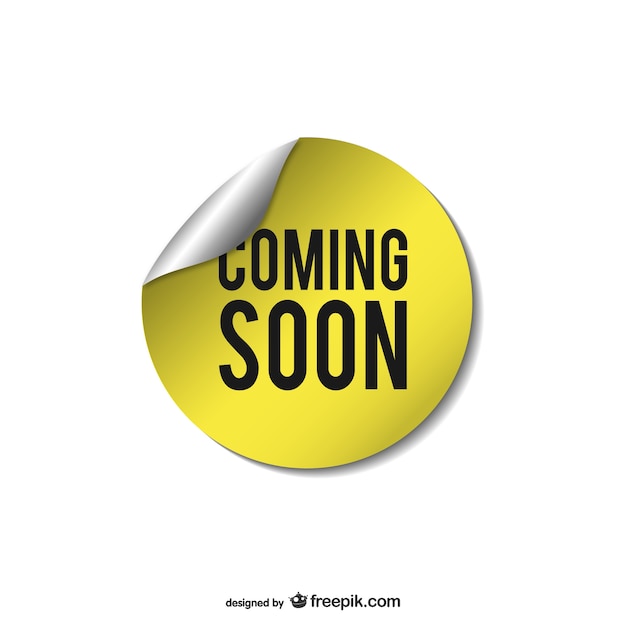 Yellow coming soon sticker